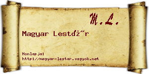 Magyar Lestár névjegykártya